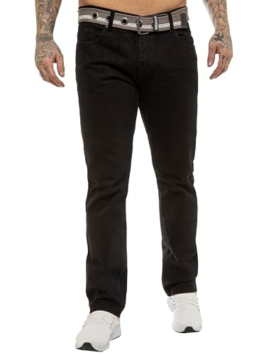 989Zé ENZO Herren-Jeans mit geradem Bein, normale Passform, Denim-Hose, Schwarz , 32 W / 32 L von 989Zé ENZO