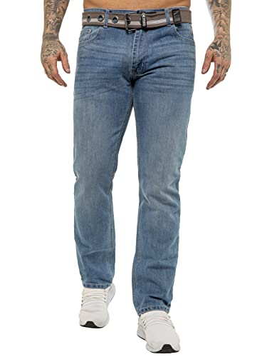 989Zé ENZO Herren-Jeans mit geradem Bein, normale Passform, Denim-Hose, hellblau, 42 W/34 L von 989Zé ENZO