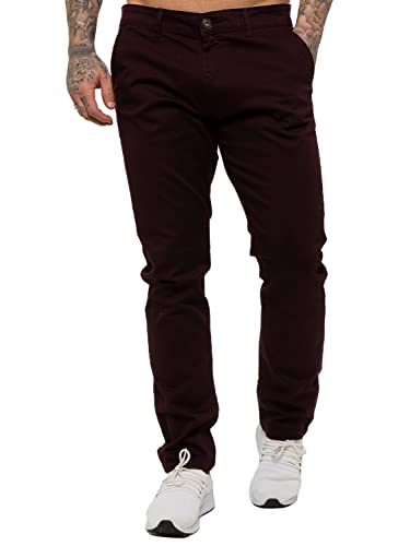 989Zé ENZO Herren Skinny Slim Fit Chinos Stretch Hose Hose, burgunderfarben, 32 W/34 L von 989Zé ENZO