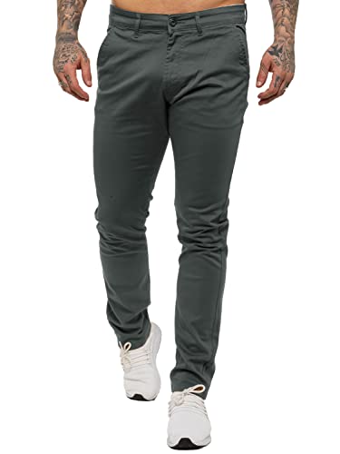 989Z? ENZO Herren Skinny Slim Fit Chinos Stretch Hose Pants, Grau, 34W / 34L von 989Zé ENZO