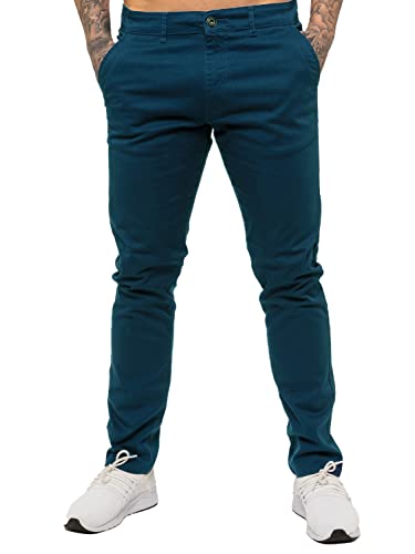 989Zé ENZO Herren Skinny Slim Fit Chinos Stretch Hose Pants, stahlblau, Bundweite: 97 cm, beinlänge: 81 cm (38 W / 32 L) von 989Zé ENZO