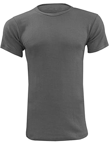 989Zé ENZO Herren Thermo-Top Lange Unterhose T-Shirt Unterwäsche Ski Winter Wärmer Stretch Kurz und Langarm Basisschicht, Grau Kurzarm, XXXXX-Large von 989Zé ENZO