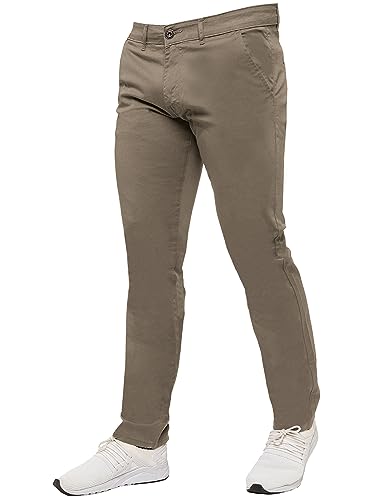 989Zé ENZO Raw Denim Herren Stretch-Chinohose, schmale Passform, beige, 42 W/32 L von 989Zé ENZO