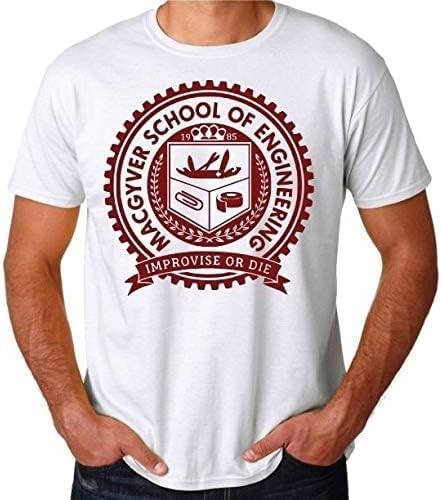Men Fashion Cotton T Shirts Macgyver School Gadgets Engineering Man Casual Short Sleeve Tops White SizeWhite T-Shirts & Hemden(X-Large) von 98SUNYE