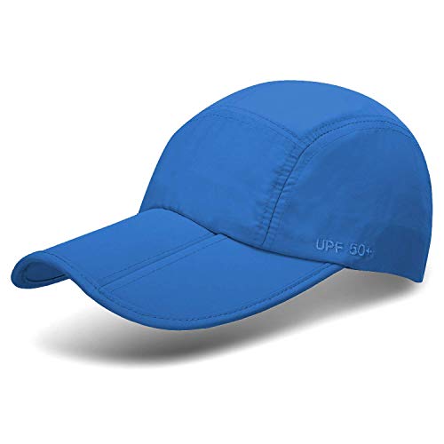 UPF 50+ Faltbare Baseballkappe Sonnenschutz Schnell Trocken Tragbar Faltbare Hüte für Männer oder Frauen, Blau, Einheitsgröße von 9M Clothing Company