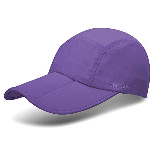 UPF 50+ Faltbare Baseballkappe Sonnenschutz Schnell Trocken Tragbar Faltbare Hüte für Männer oder Frauen, Violett, Einheitsgröße von 9M Clothing Company
