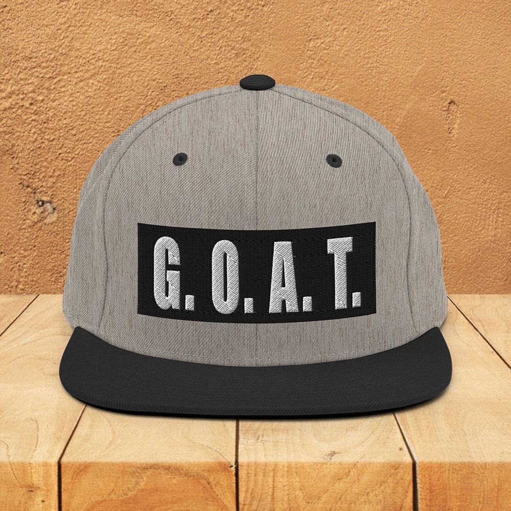 Goat Classic Snapback Hat, G.o.a.t. Bestickte Baseballmütze, Größte Aller Zeiten, Geschenk, Für Männer, Frauen, Unisex Stil von 9N20