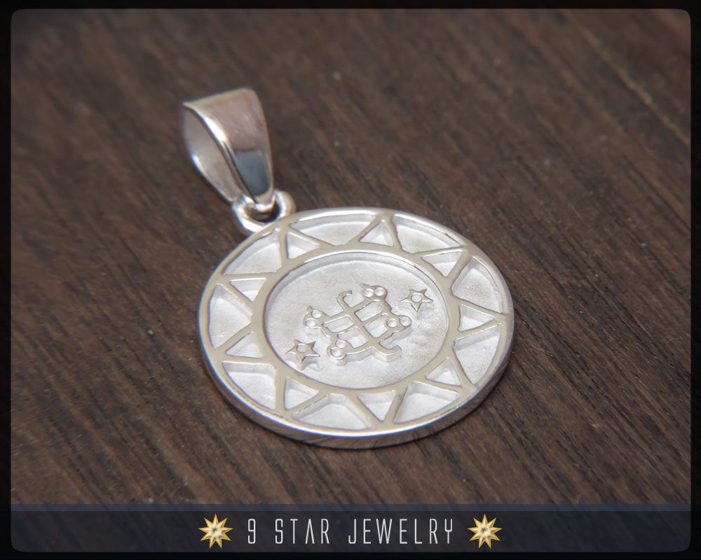 Bps20 - Sterling Silber Bahai 9 Stern Anhänger Mit Ringstein Symbol Bps20 - Sterling Silber Bahai 9 Stern Anhänger Mit Ringstein Symbol von 9StarJewelry