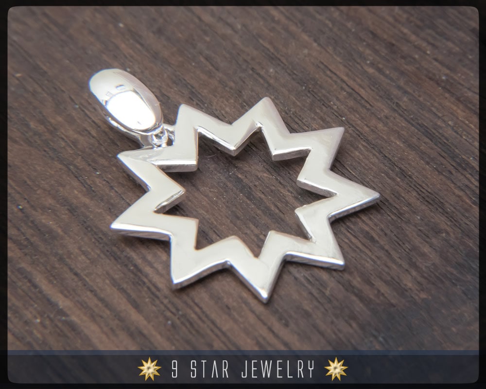 Bps21 - 925 Sterling Silber 9 Stern Bahai Anhänger Bps21 - 925 Sterling Silber 9 Stern Bahai Anhänger von 9StarJewelry