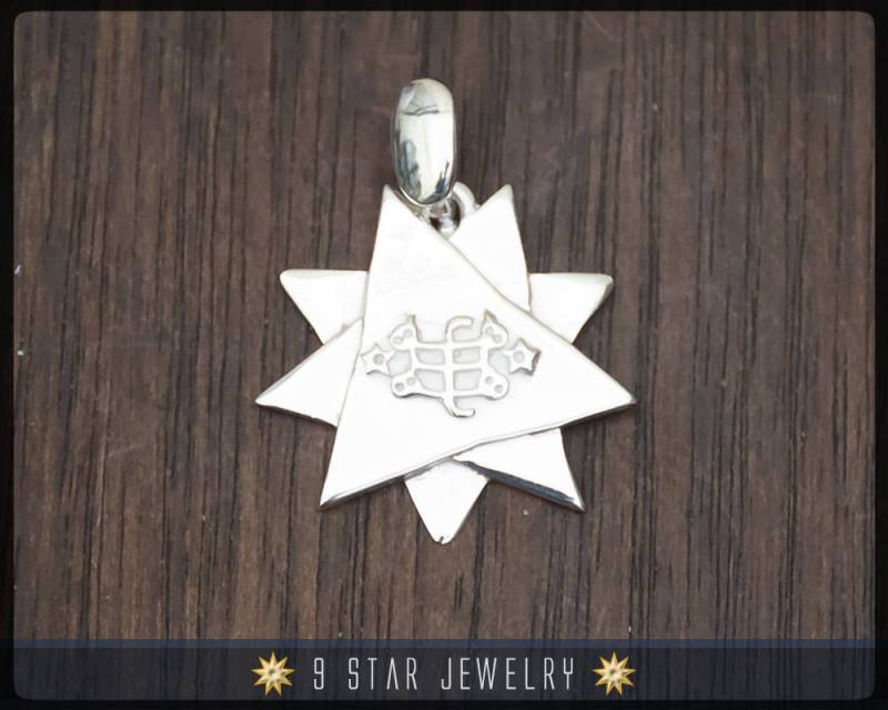 Bps22 - 925 Sterling Silber 9 Stern Bahai Anhänger/Ring Mit Steinsymbol Bps22 - 925 Sterling Silber 9 Stern Bahai Anhänger/Ring Mit Steinsymbol von 9StarJewelry