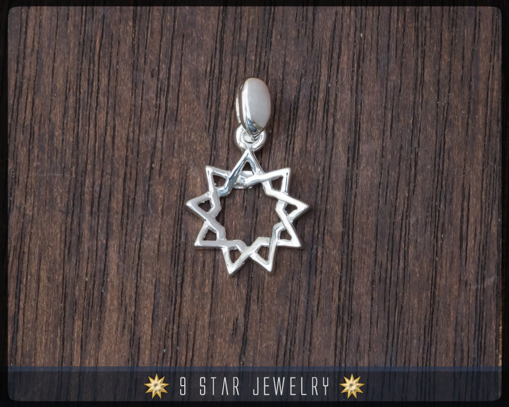 Bps3S - 925 Sterling Silber 9 Stern Bahai Anhänger Bps3S - 925 Sterling Silber 9 Stern Bahai Anhänger von 9StarJewelry