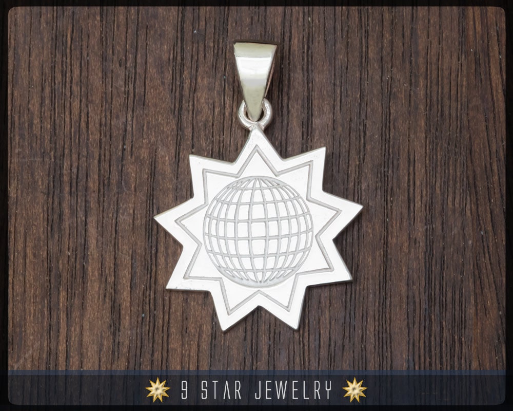 Bps5 - 925 Sterling Silber 9 Stern Bahai Anhänger | Baha'i World Convention, New York 1992 Bps5 - 925 Sterling Silber 9 Stern Bahai Anhänger | Baha'i World Convention, New York 1992 von 9StarJewelry