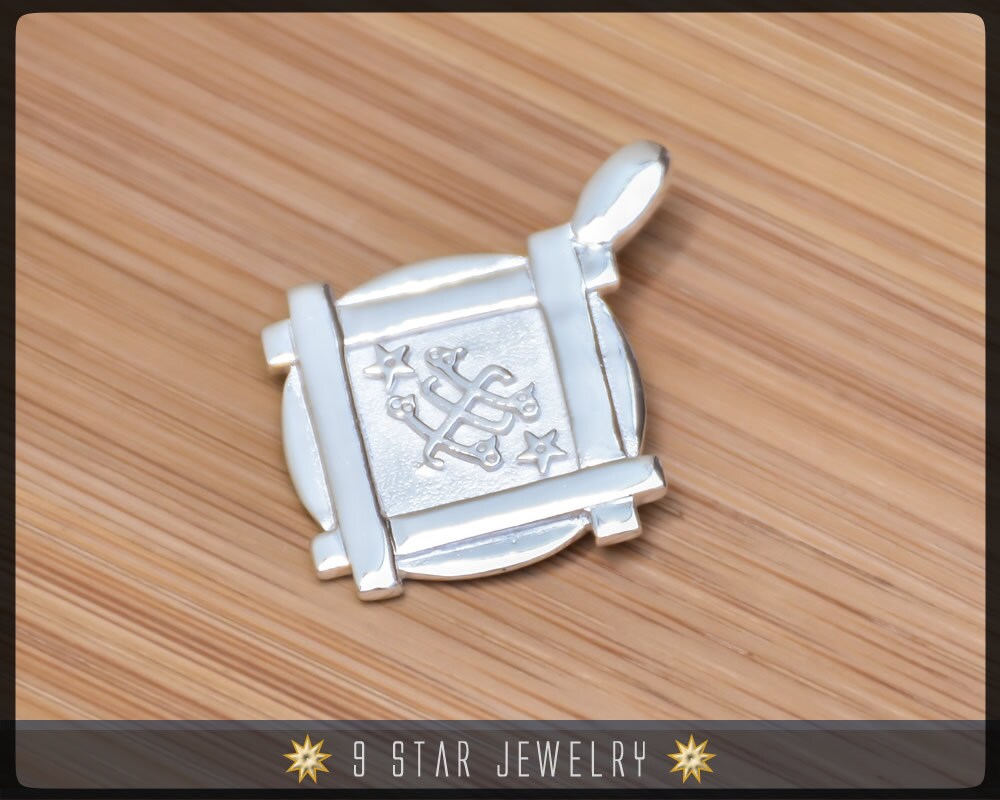 Bps9 - Sterling Silber 9 Sterne Bahai Anhänger Mit Ringsteinsymbol Bps9 - Sterling Silber 9 Sterne Bahai Anhänger Mit Ringsteinsymbol von 9StarJewelry
