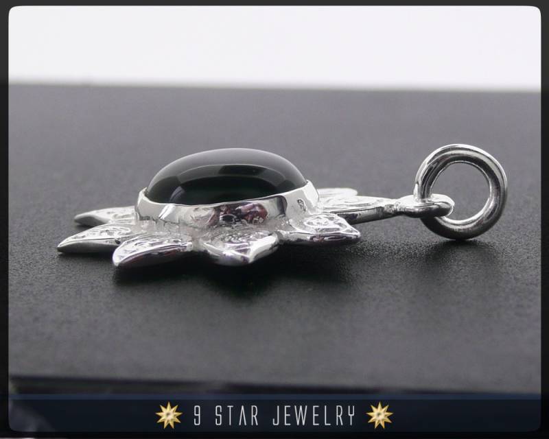 Sonnenblume - Sterling Silber 9 Sterne Bahai Anhänger Mit Ringsteinsymbol Aus Künstlichem Smaragd Bps12E Sonnenblume - Sterling Silber 9 Sterne Bahai Anhänger Mit Ringsteinsymbol Aus Künstlichem Smaragd Bps12E von 9StarJewelry