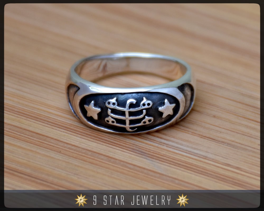 sterling Silber Bahai Symbol Ring - Größen 25 Bis 13 Brs7 sterling Silber Bahai Symbol Ring - Größen 25 Bis 13 Brs7 von 9StarJewelry