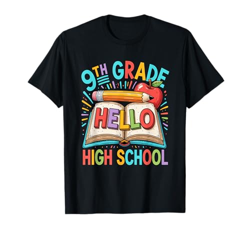 Schulanfang für Jungen Mädchen Söhne Erster Tag der 9. Klasse T-Shirt Schulanfang für Jungen Mädchen Söhne Erster Tag der 9. Klasse T-Shirt von 9TH Grade, Hello High School