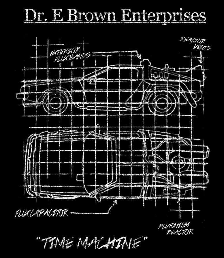 Lustige T-Shirt 80Er Jahre Film Time Machine Schaltpläne T-Shirt Science Fiction | Auch Auf Crewneck Sweatshirts Und Hoodies Sm-5xl von 9dollartshirts