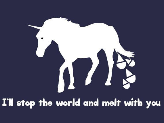 Unicorn T-Shirt I " Ll Stop The World & Melt With You T-Shirt 80S Music | Auch Auf Crewneck Sweatshirts Und Hoodies Sm-5xl von 9dollartshirts