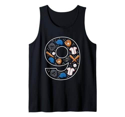 9. Geburtstag 9 Jahre alt Baseball Jungen Mädchen Baseball Tank Top von 9th Birthday 9 Year Old Baseball Boys Girls