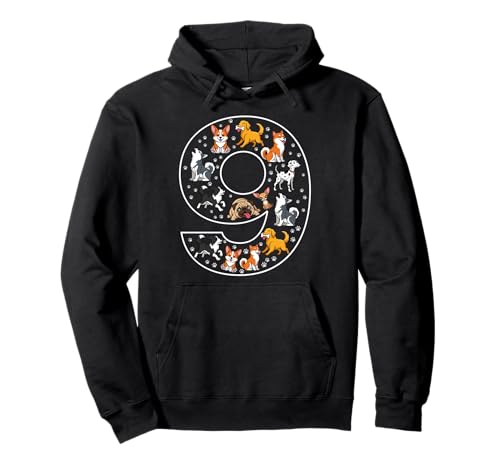 9. Geburtstag 9 Jahre alte Hunde Jungen Mädchen Welpen Pullover Hoodie von 9th Birthday 9 Year Old Dogs Boys Girls