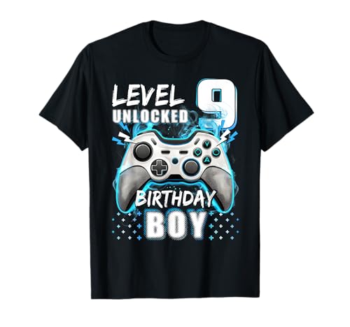 Level 9 Unlocked Birthday Boy 9th Unlocked Videospiel T-Shirt von 9th Birthday Boy 9 Year old Level 9 Unlocked