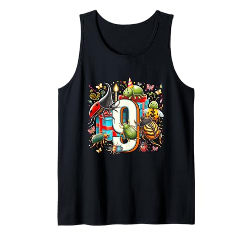 Kinder 9. Geburtstag Käfer Insekten Käfer Biologie 9 Jahre alt Tank Top von 9th Birthday Bugs Insects Beetles 9 Year Old