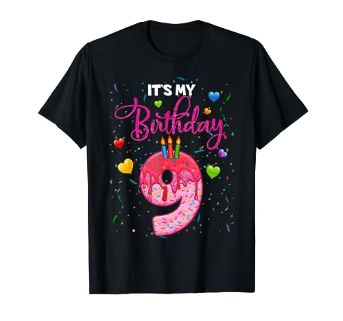 Kinder Es ist mein 9. Geburtstag Süßer Donut 9 Jahre alter Donut Mädchen T-Shirt Kinder Es ist mein 9. Geburtstag Süßer Donut 9 Jahre alter Donut Mädchen T-Shirt von 9th Birthday Sweet donut 9 Years Old Kid Costume