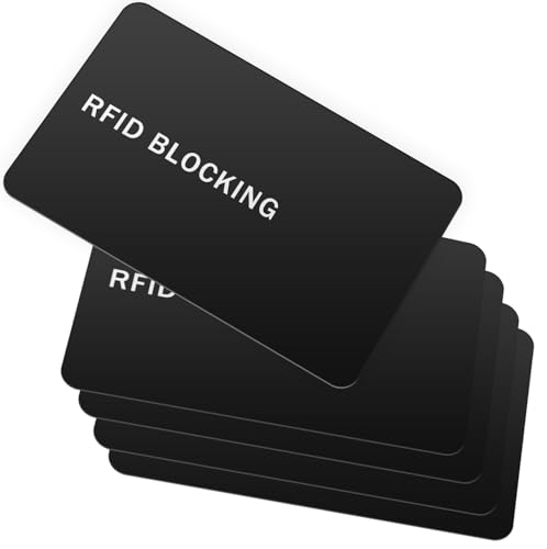 9toa RFID-blockierende Karte – 5 Stück, kontaktloser NFC-Kreditkartenausweis, sicher, Bankkarte, Reisepass, gesamte Brieftasche, Geldbörse, Schutz, Blocker-Schutz (5 Stück), Schwarz/5 Karten, Schlanke von 9toa