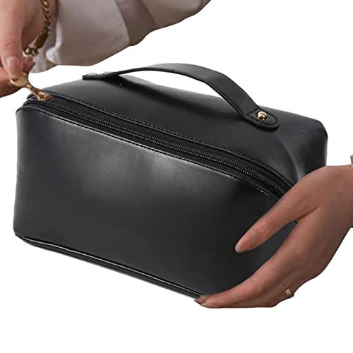 Große Kapazität Reise Kosmetiktasche für Frauen, wasserdichte tragbare Reise Kulturbeutel für Frauen, PU-Leder Make-up Tasche mit Trennwand Tasche von A/R