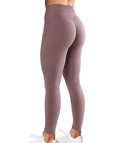 A AGROSTE Amplify Nahtlose Butt Lifting Leggings für Frauen Booty Hohe Taille Workout Yoga Hosen Scrunch Tiktok Gym Leggings, 1-pink meliert, X-Groß von A AGROSTE