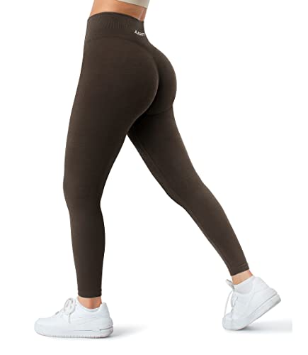 A AGROSTE Nahtlose Damen-Workout-Leggings für große Mädchen, Scrunch Butt Lifting Gym Leggings Hohe Taille Yogahose, #3 Braun, Groß A AGROSTE Nahtlose Damen-Workout-Leggings für große Mädchen, Scrunch Butt Lifting Gym Leggings Hohe Taille Yogahose, #3 Braun, Groß von A AGROSTE