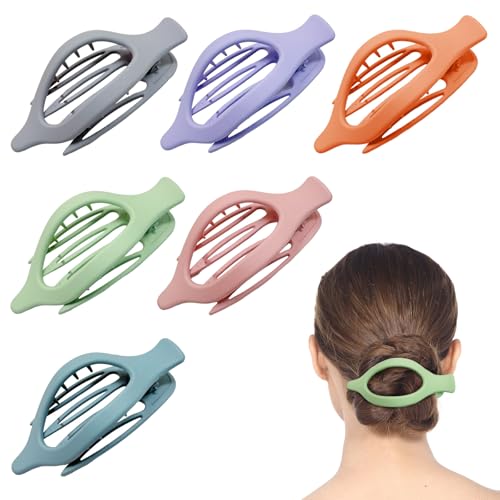 A AIKOOL Flache Haarklammern für Frauen – 6 Stück Haarklammern für dünnes und dickes Haar, französische schicke flache Haarspangen, matt, rutschfester Griff, Haarschmuck (Typ B) von A AIKOOL