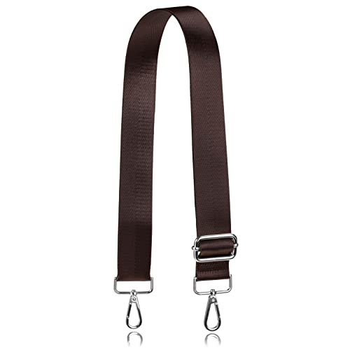 Allzedream Breiter Geldbörsenriemen Ersatz Crossbody Schultertasche Verstellbar, Schokoladensilberne Metallteile, Wide:1.5in (3.8cm), Modern von A ALLZEDREAM