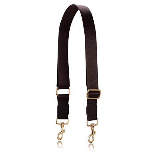 Allzedream Taschengurt Crossbody Bag Damen Breiter Gurt Zum Wechseln Einstellbar Umhängetasche (Schokoladen Gold Leder) von A ALLZEDREAM