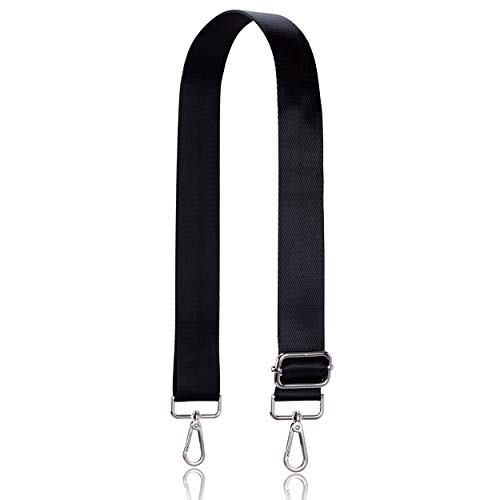 Allzedream Taschengurt Crossbody Bag Damen Breiter Gurt Zum Wechseln Einstellbar Umhängetasche (Schwarz, Silber Hardware) von A ALLZEDREAM