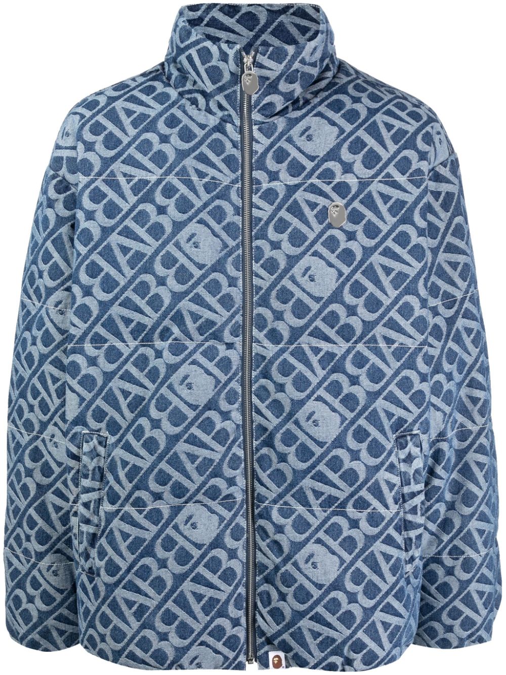 A BATHING APE® Gefütterte Jacke aus Monogramm-Jacquard - Blau von A BATHING APE®