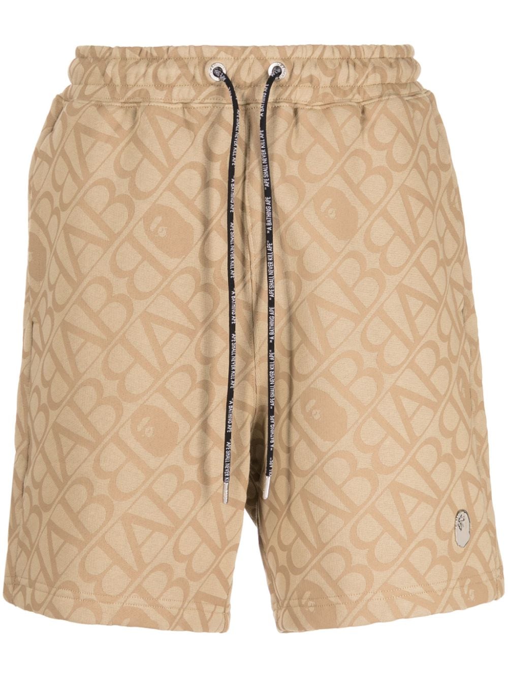 A BATHING APE® Kordelzug-Shorts mit Monogramm-Print - Braun von A BATHING APE®