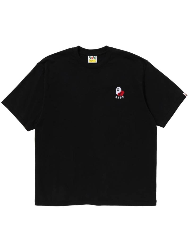A BATHING APE® T-Shirt mit Ape Head-Stickerei - Schwarz von A BATHING APE®