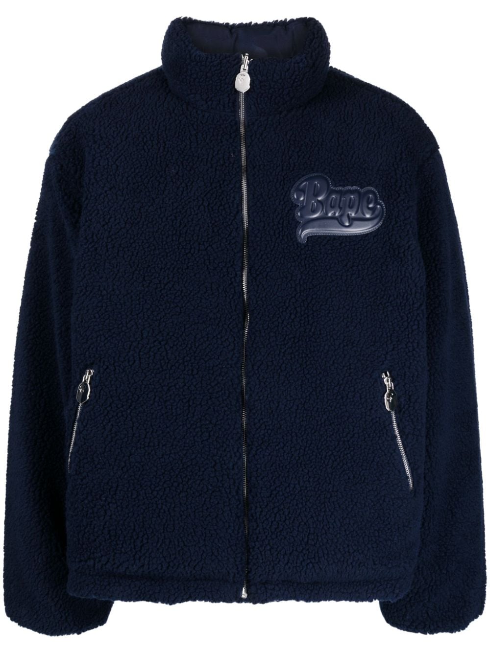 A BATHING APE® Fleecejacke mit Logo-Applikation - Blau von A BATHING APE®