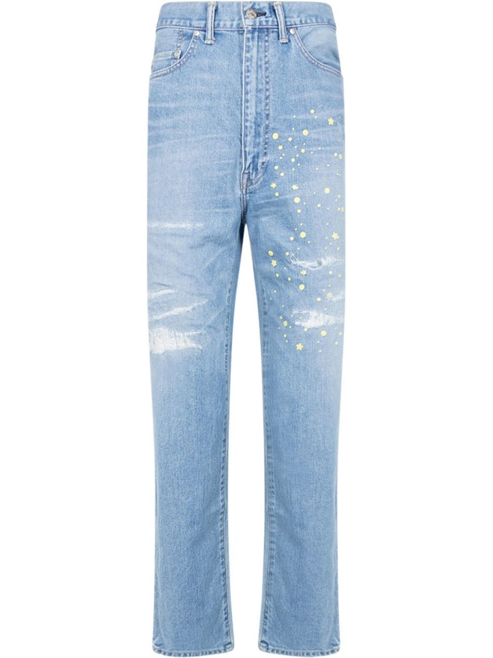 A BATHING APE® x Kid Cudi Jeans im Distressed-Look - Blau von A BATHING APE®