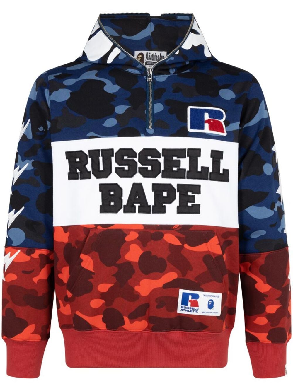 A BATHING APE® x Russell Hoodie mit Reißverschluss - Blau von A BATHING APE®