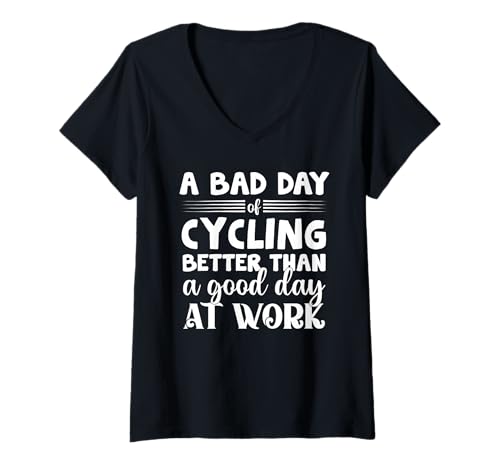 Damen EIN schlechter Radtag ist Besser als EIN guter Arbeitstag Lustig T-Shirt mit V-Ausschnitt Damen EIN schlechter Radtag ist Besser als EIN guter Arbeitstag Lustig T-Shirt mit V-Ausschnitt von A Bad Day Of Cycling Better Than Work
