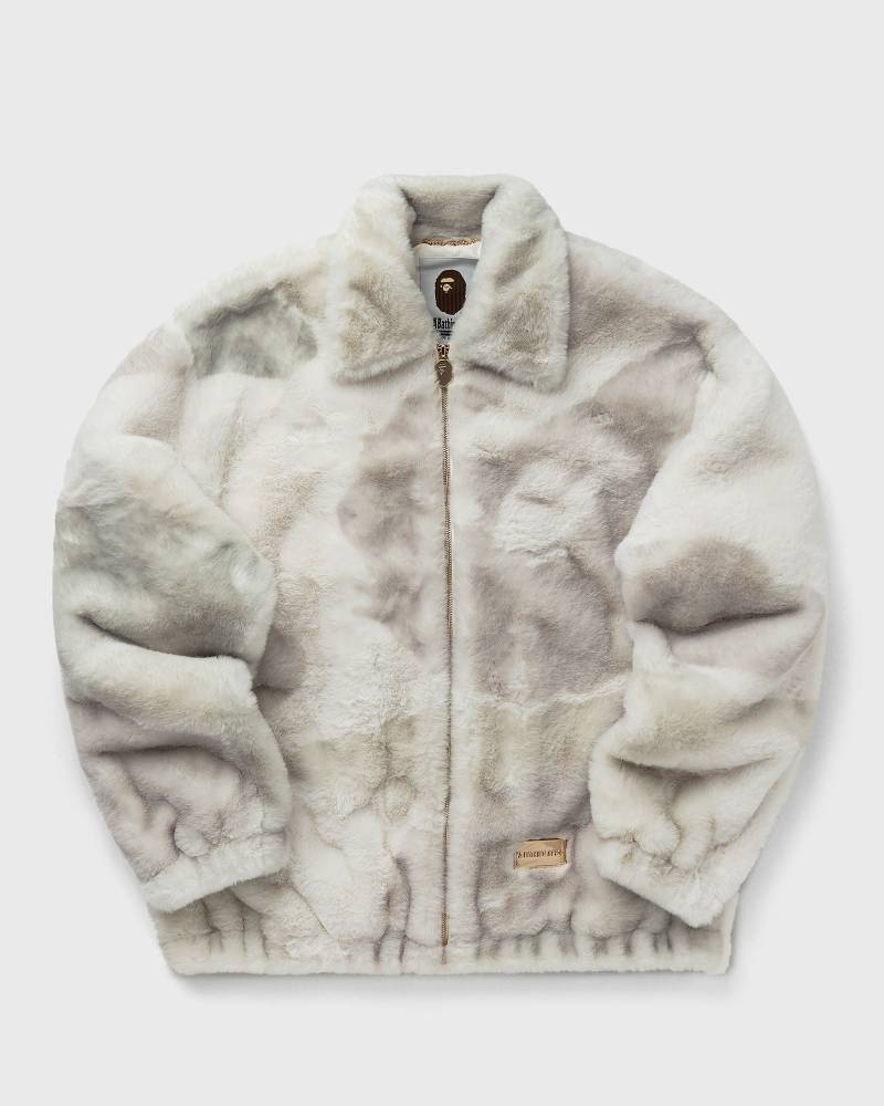 A Bathing Ape CAMO FLUFFY JACKET men Coats beige in Größe:M von A Bathing Ape