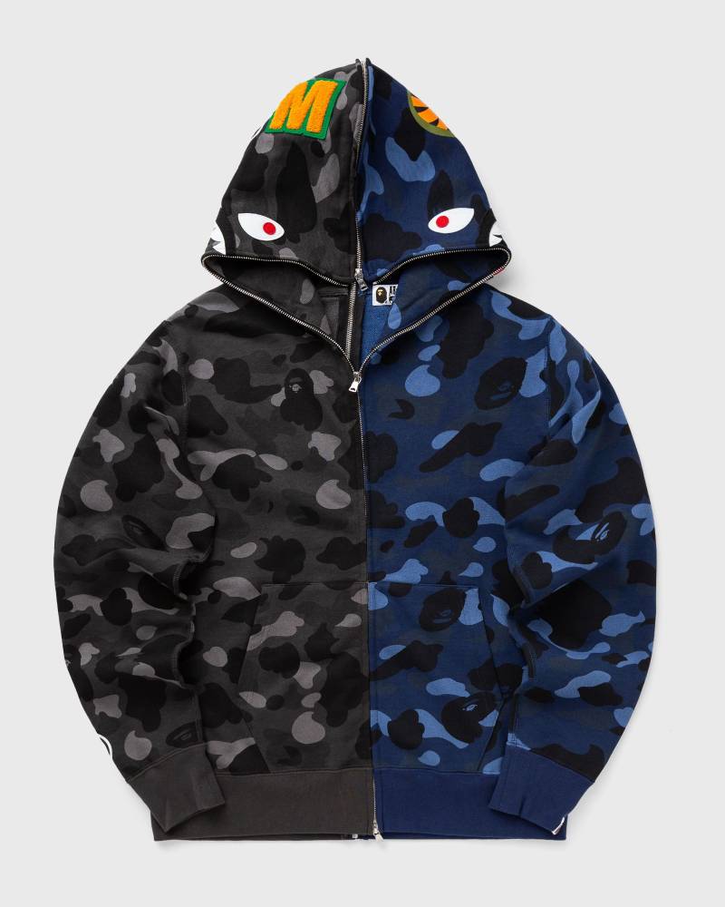 A Bathing Ape COLOR CAMO SEPARATE SHARK FZ HOODIE men Hoodies|Zippers black|blue in Größe:L von A Bathing Ape