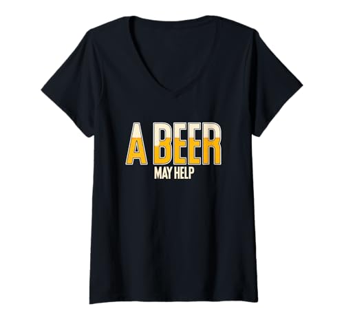 Damen Lustiger Bierliebhaber Bier Trinken Spruch A Beer May Help T-Shirt mit V-Ausschnitt Damen Lustiger Bierliebhaber Bier Trinken Spruch A Beer May Help T-Shirt mit V-Ausschnitt von A Beer May Help Funny Beer Drinker Gift