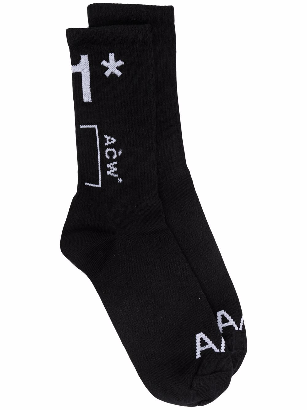 A-COLD-WALL* Intarsien-Socken mit Logo - Schwarz von A-COLD-WALL*