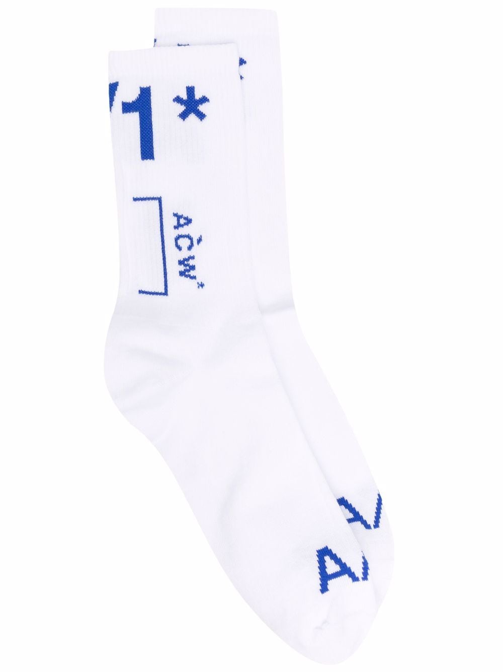 A-COLD-WALL* Intarsien-Socken mit Logo - Weiß von A-COLD-WALL*