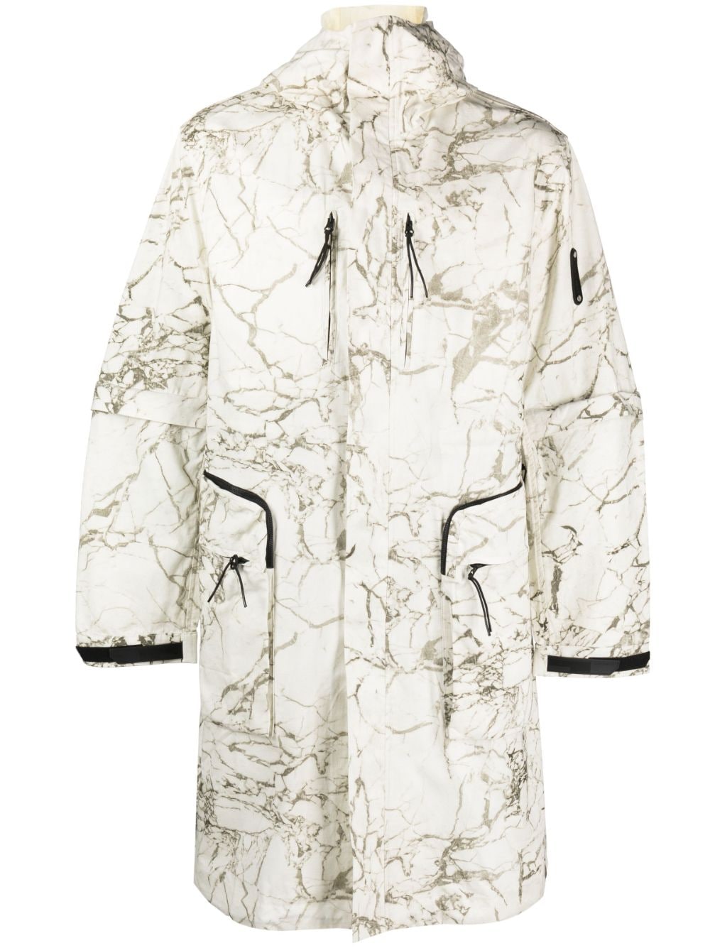 A-COLD-WALL* Kapuzenparka mit Marmor-Print - Nude von A-COLD-WALL*