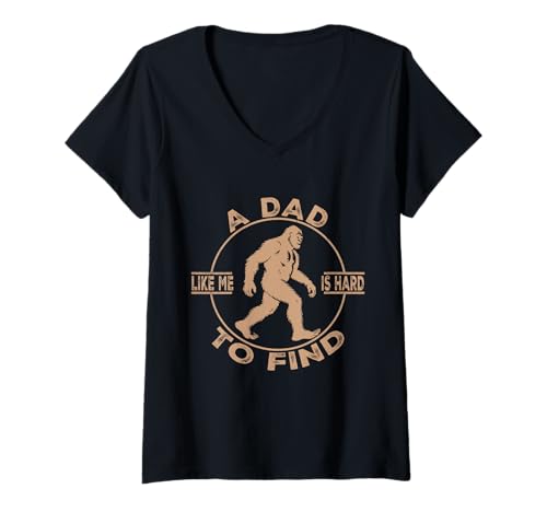 Damen Ein Vater wie ich ist schwer zu finden. Lustiger Vatertag T-Shirt mit V-Ausschnitt von A Dad Like Me Is Hard To Find Father