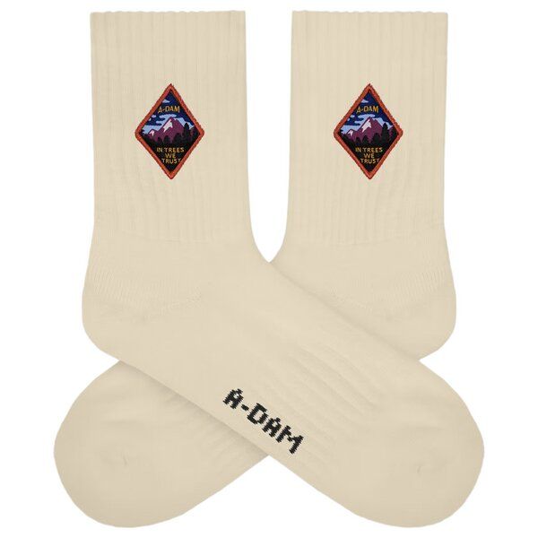 A-Dam Cremeweiße Socken Patch Tree von A-Dam